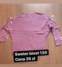 Sweter kokardki biust 100/130 różowy