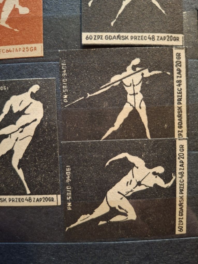Etykiety zapałczane PRL  Olimpiada Rzym 1960 Kolekcjonerskie