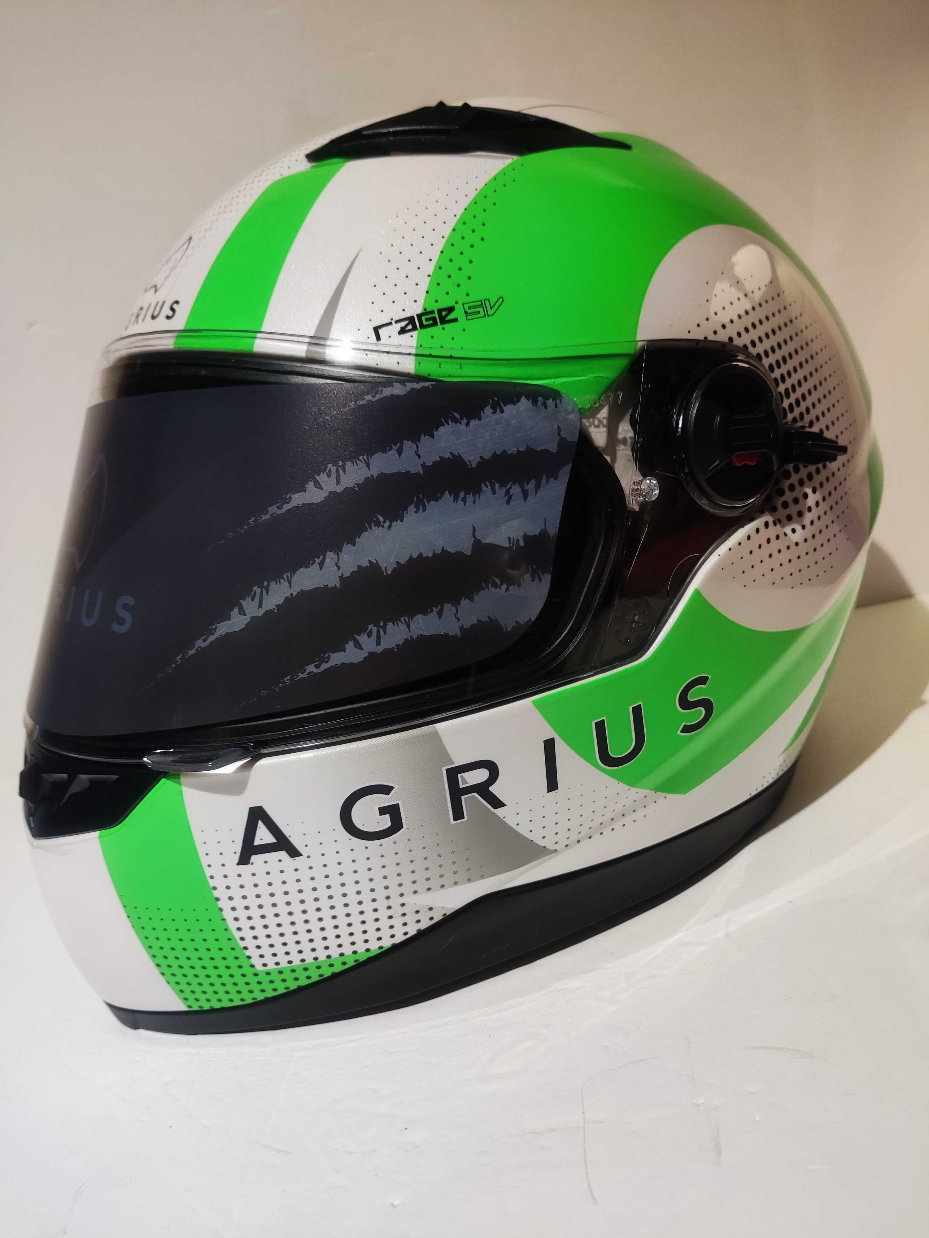 Capacete Agrius Rage SV dupla-viseira mota scooter novo