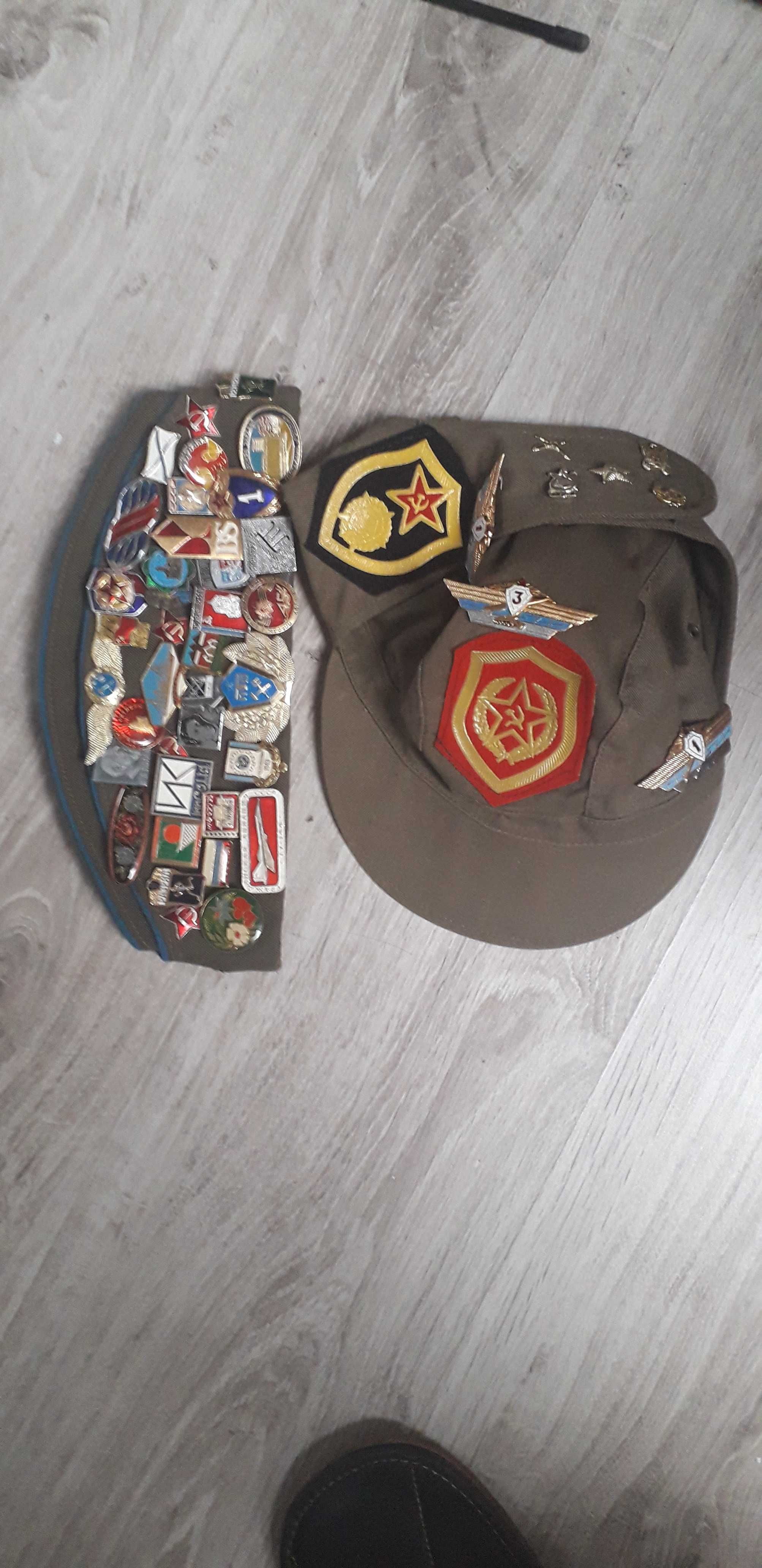 czapka pecik beretka z odznakami rosyjskimi unikat