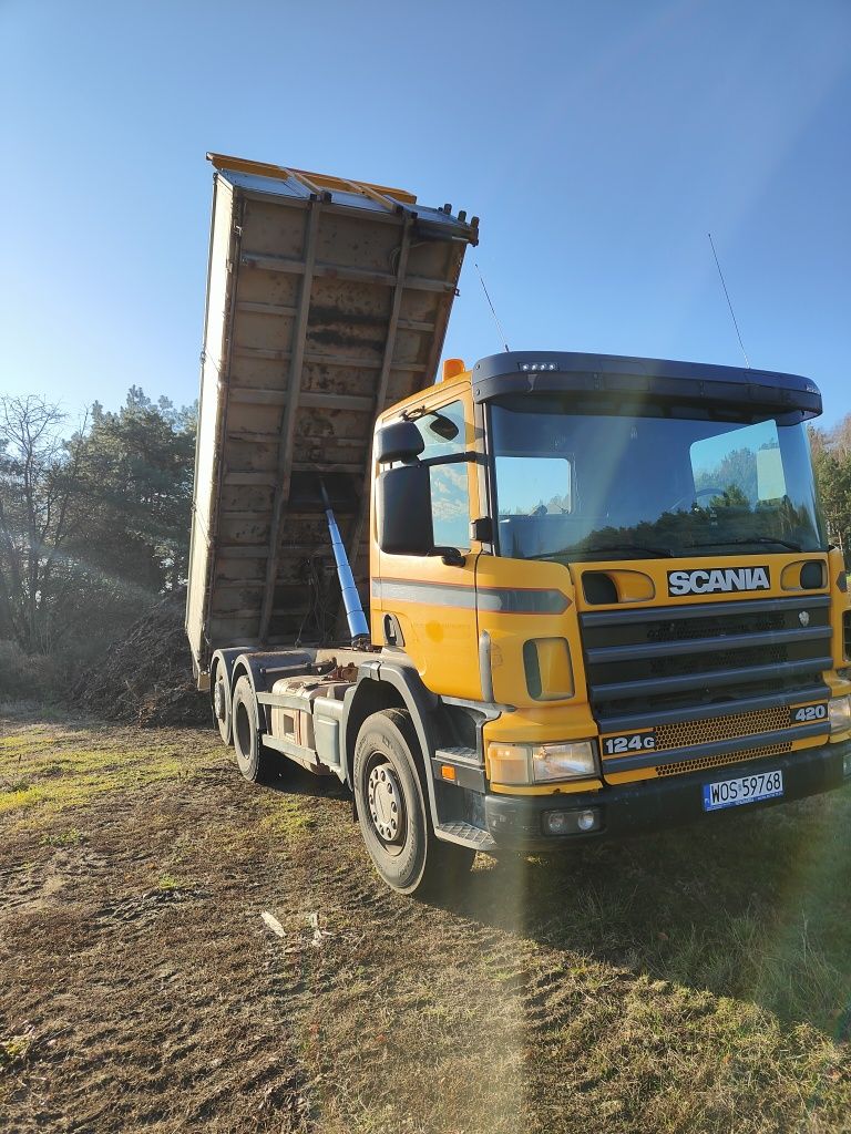 SCANIA P124 hydro burta 3 stronny  WYWROT 6X2 2000 ROK