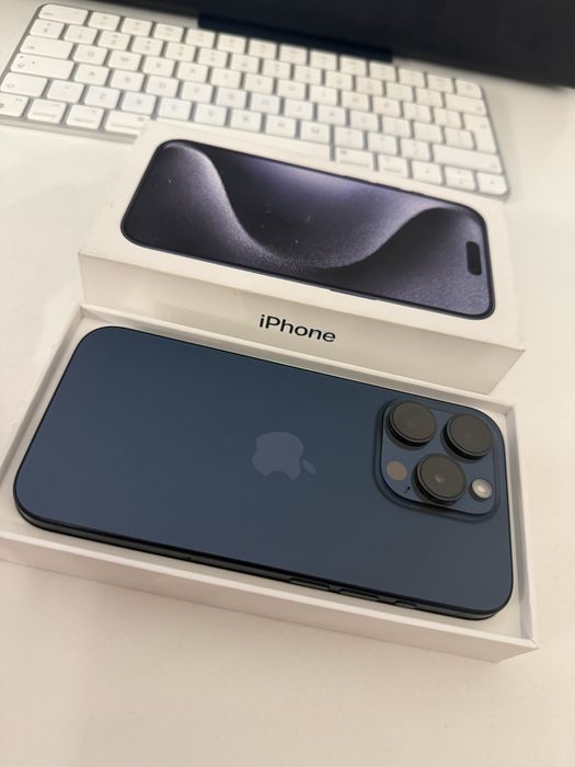 iPhone 15 Pro 128gb Titanium Blue Stan Idealny Bateria 95% od nowości