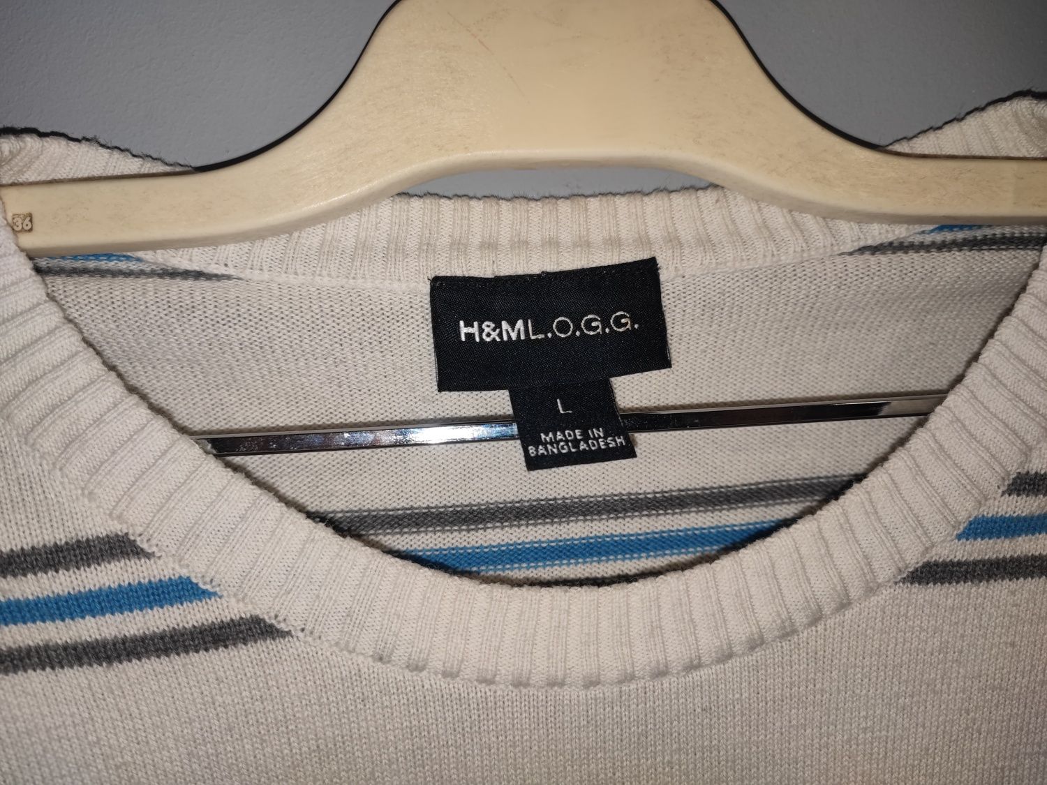 Męski sweter w paski H&M L