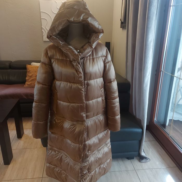 Płaszczyk 3w1  zimowy damski  beżowo-złotym