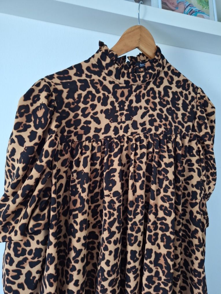 Sukienka damska wesele boho panterka Stan idealny Boohoo 44 XXL