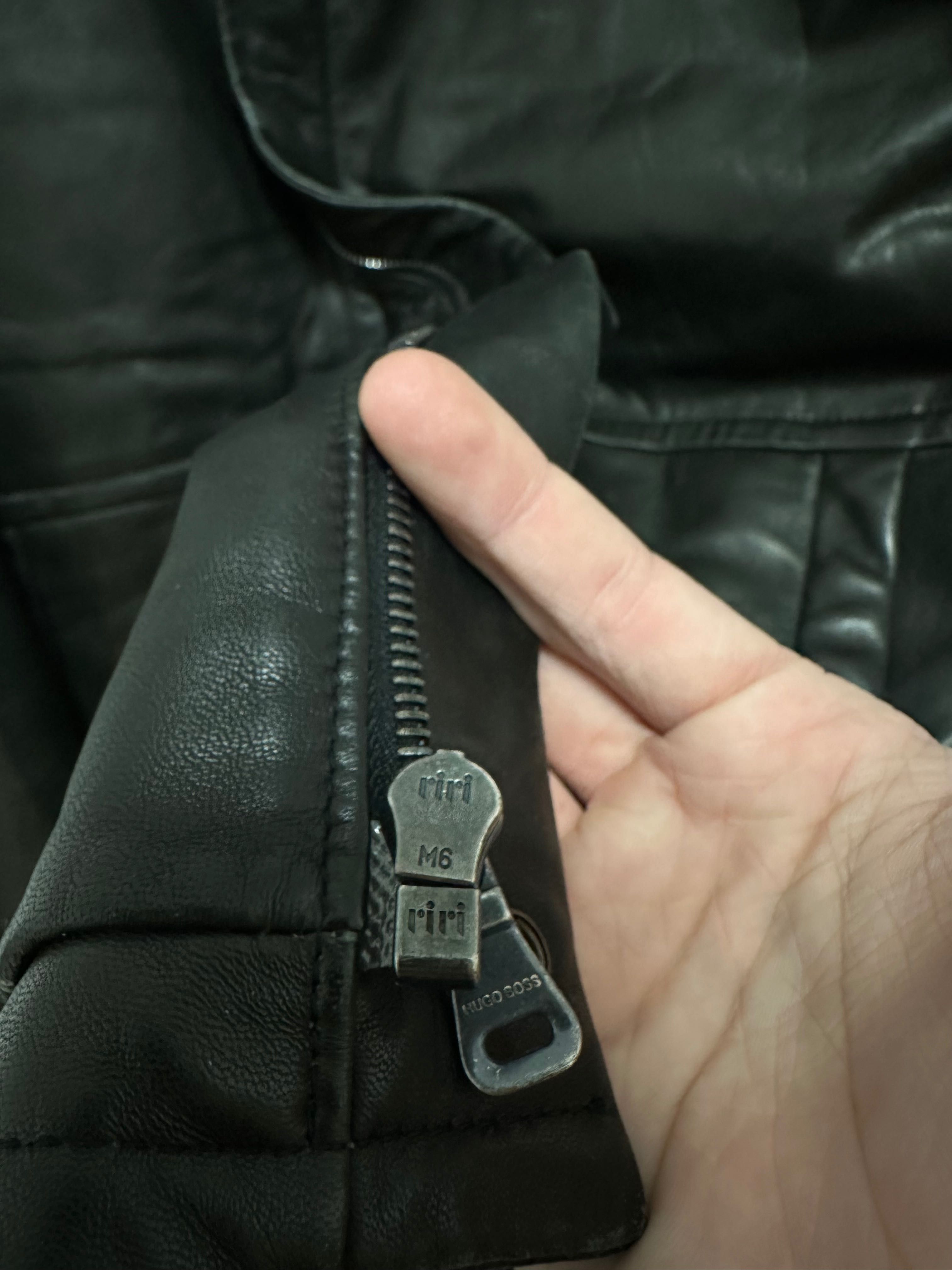 Кожаная куртка Hugo Boss M размер leather jacket Uniqlo