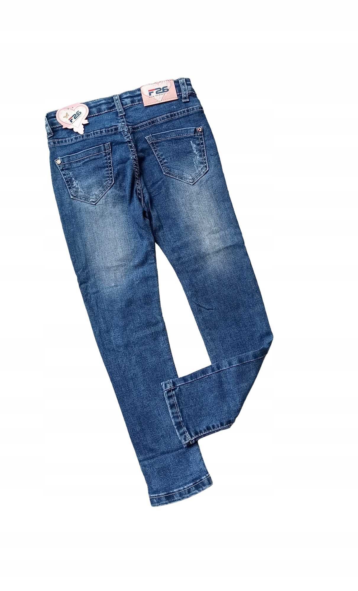 Spodnie jeans dla dziewczynki na gumce nowy 170-176