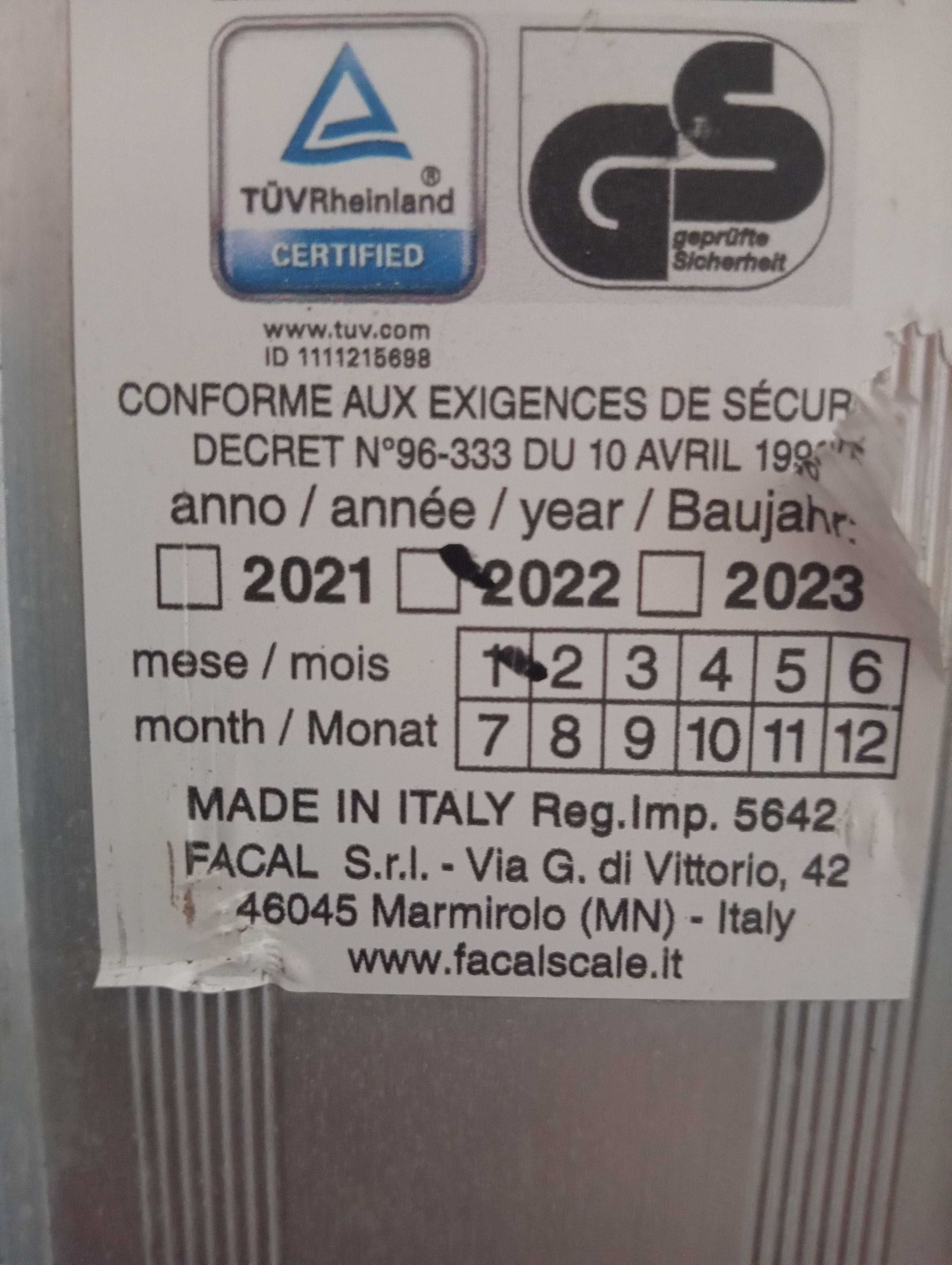 Escada extensível certificada 10m