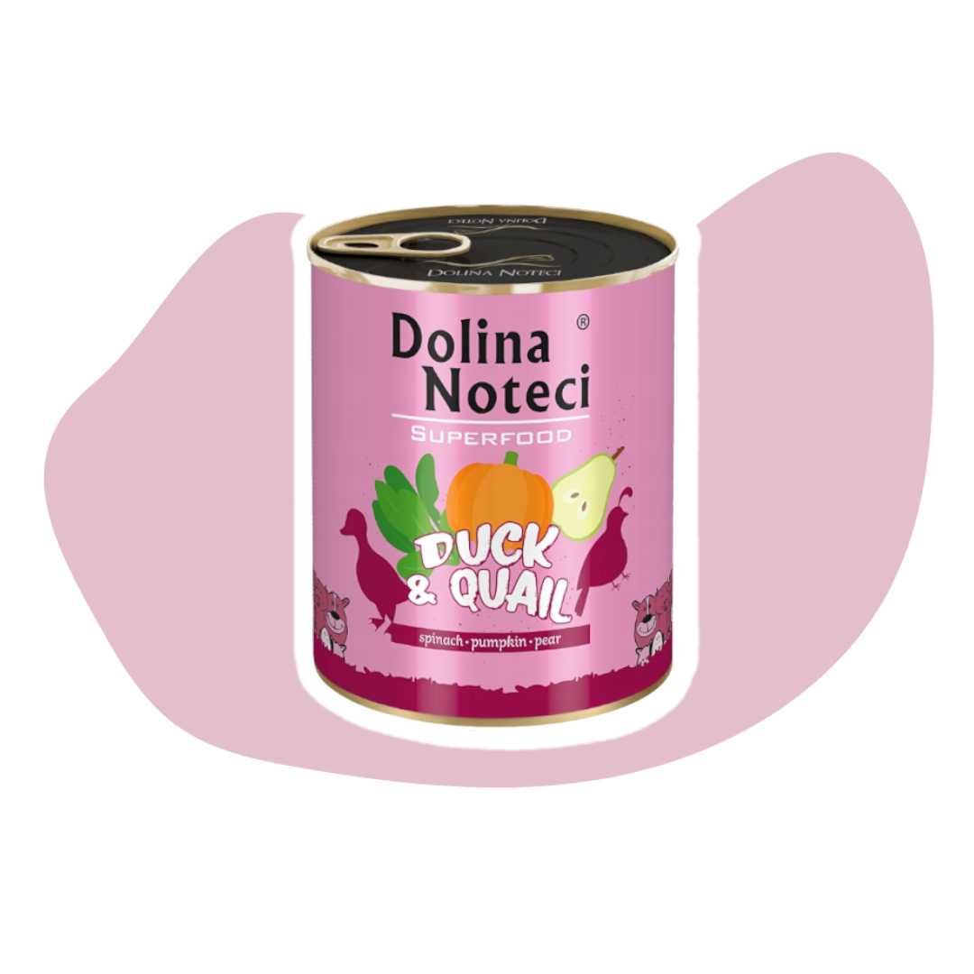 Dolina Noteci Superfood Kaczka z przepiórką 6x800g Karma mokra psa