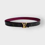Oryginalny Pasek Louis Vuitton LV Monogram dwustronny brązowo-różowy