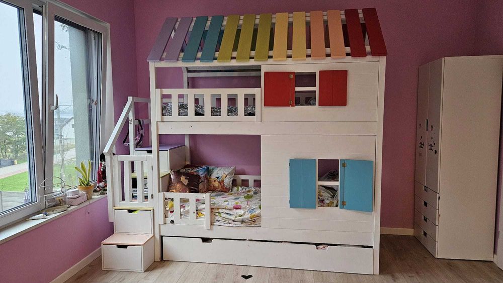 Łóżko piętrowe dziecięce 3 osobowe