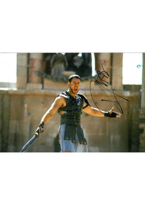 Russell Crowe Gladiator zdjęcie z autografem + certyfikat autentyczn.