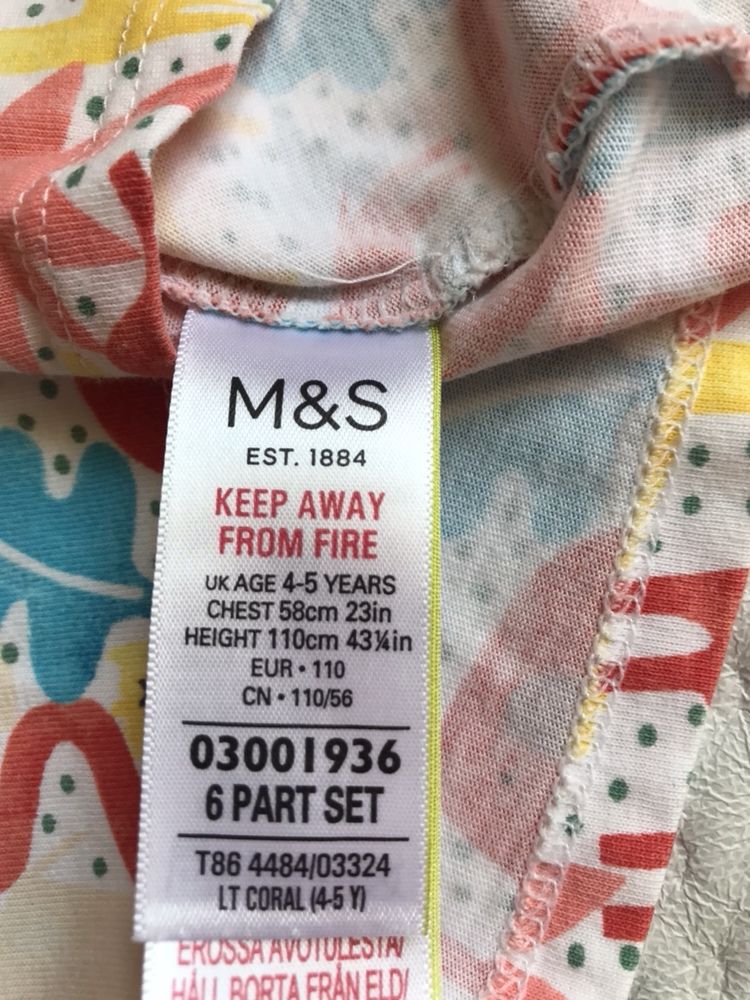 Marks&Spencer как mothercare пижама 3 шт 4-5л