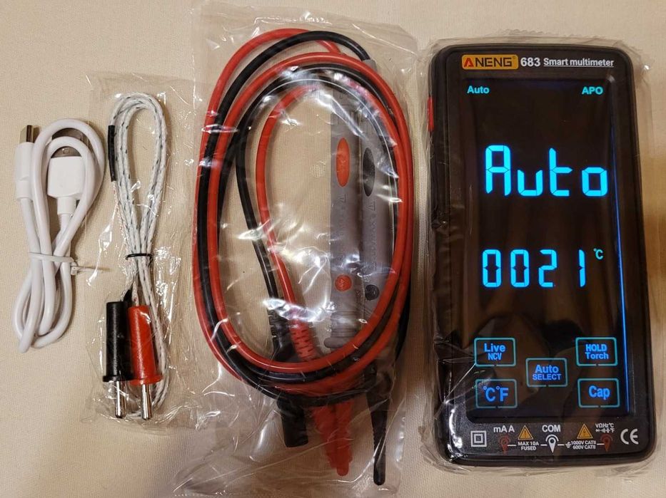 ANENG 683 multimetr cyfrowy Dotykowy zlicza True Rms Termopara