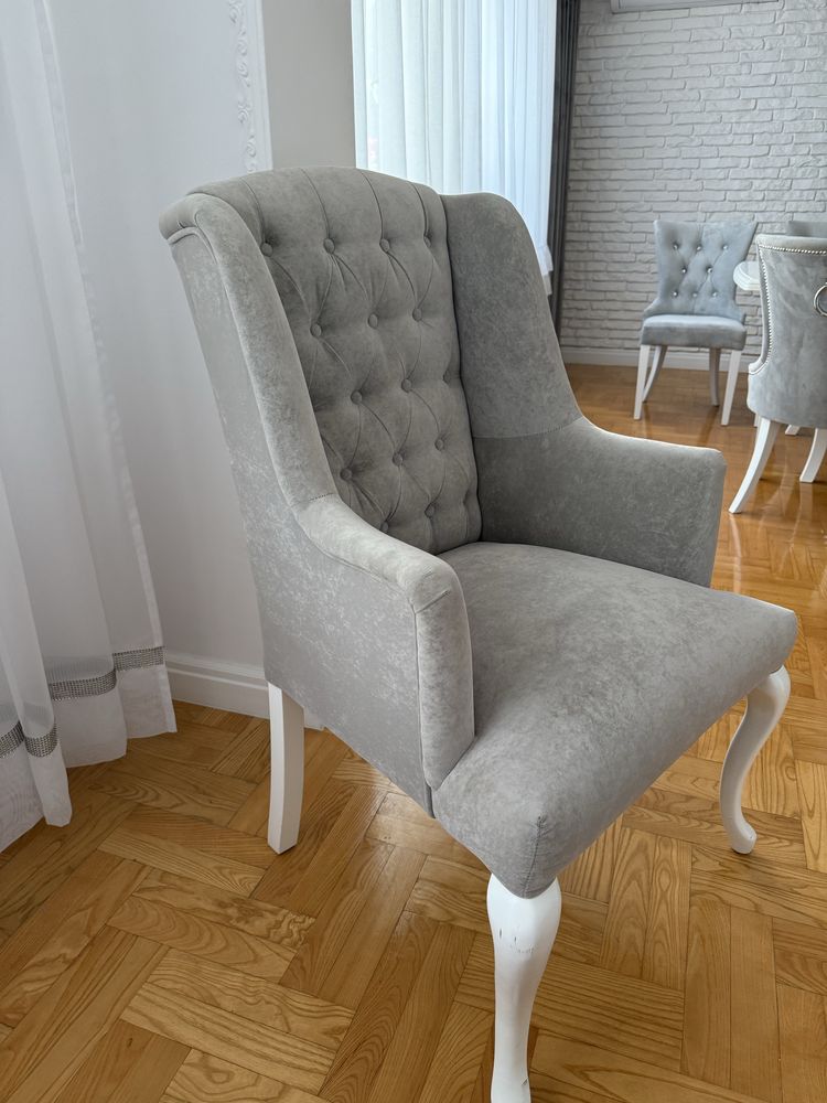 Fotel szary glamour