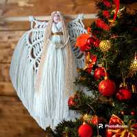 Aniołek makrama świąteczny 30 cm