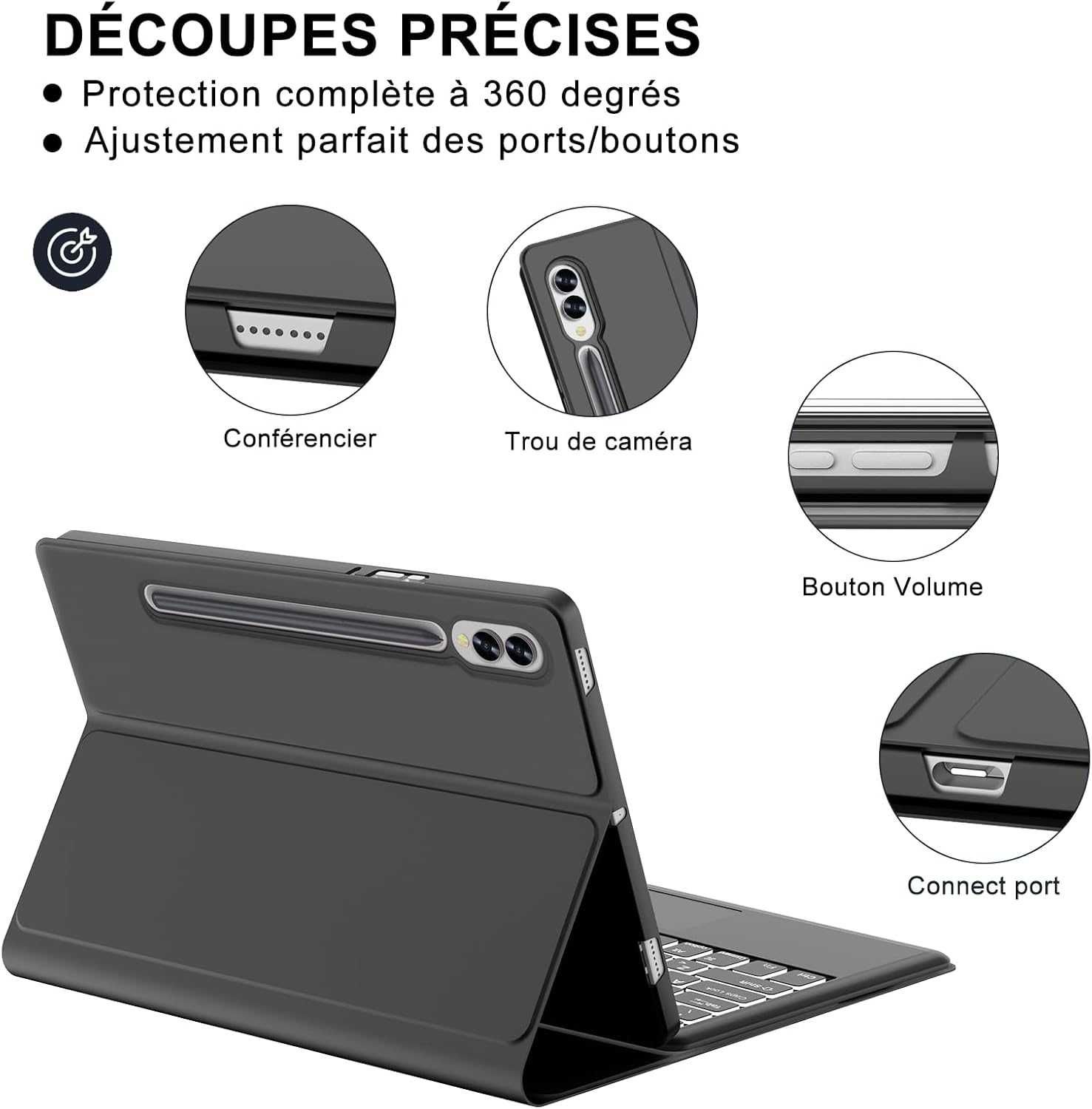 JADEMALL etui klawiatura touchpad Samsung Galaxy Tab S9+ S9FE+