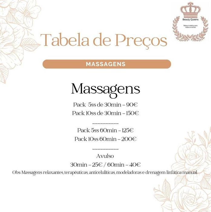 Massagens e Tratamentos Corporais/Faciais