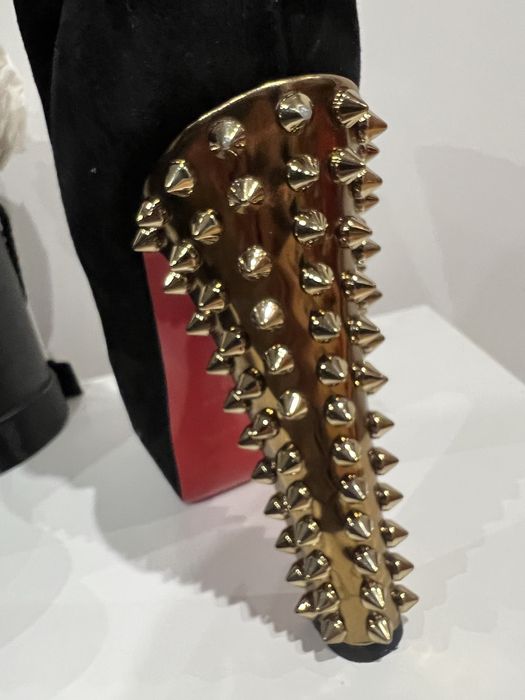 LOUBOUTIN taclou BOTKI czarne ćwieki szpilki zamsz kozaki oryginał