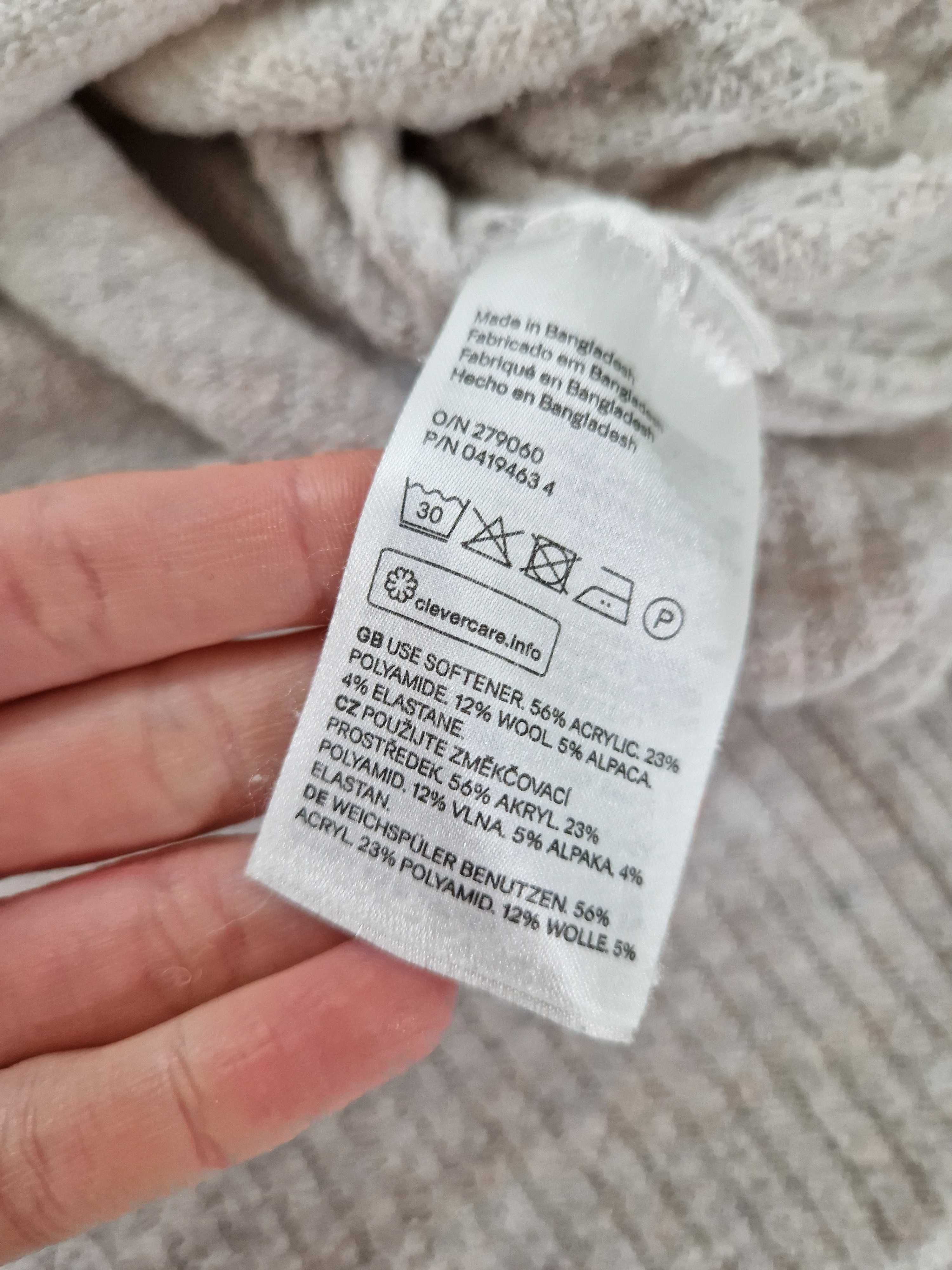 H&M kremowy sweter z domieszką wełny i alpaki L