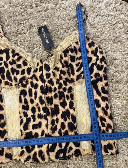 Майка на брительках корсет леопардова