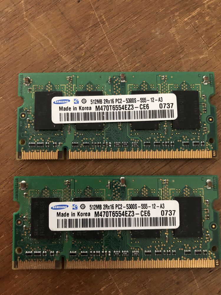 Memorias RAM 512mb e 2gb