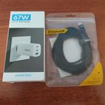 Зарядний пристрій Asometech 67w GaN 2C + 1A зарядка кабель Essager 60w
