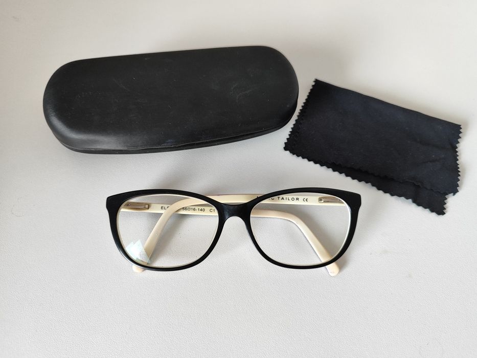 Okulary korekcyjne OL -1,5 OP -0,75 Marc Tailor czarne białe unisex