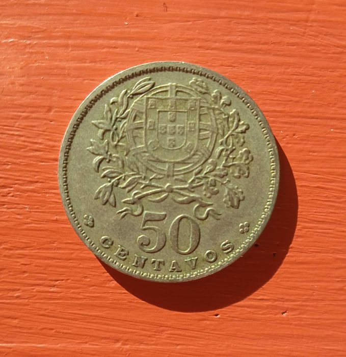 Moeda de 50 centavos, em alpaca, de 1962