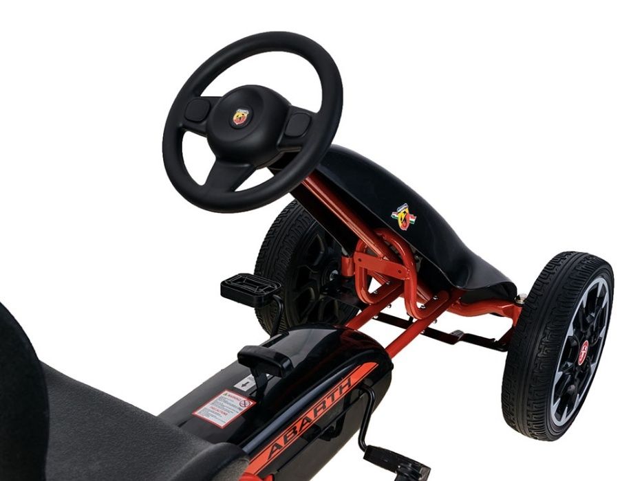 Wielki GOKART ABARTH na pedały Duże miekkie koła czarny