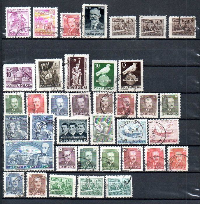 Znaczki Polska Ludowa 1950 rok - kompletny rocznik