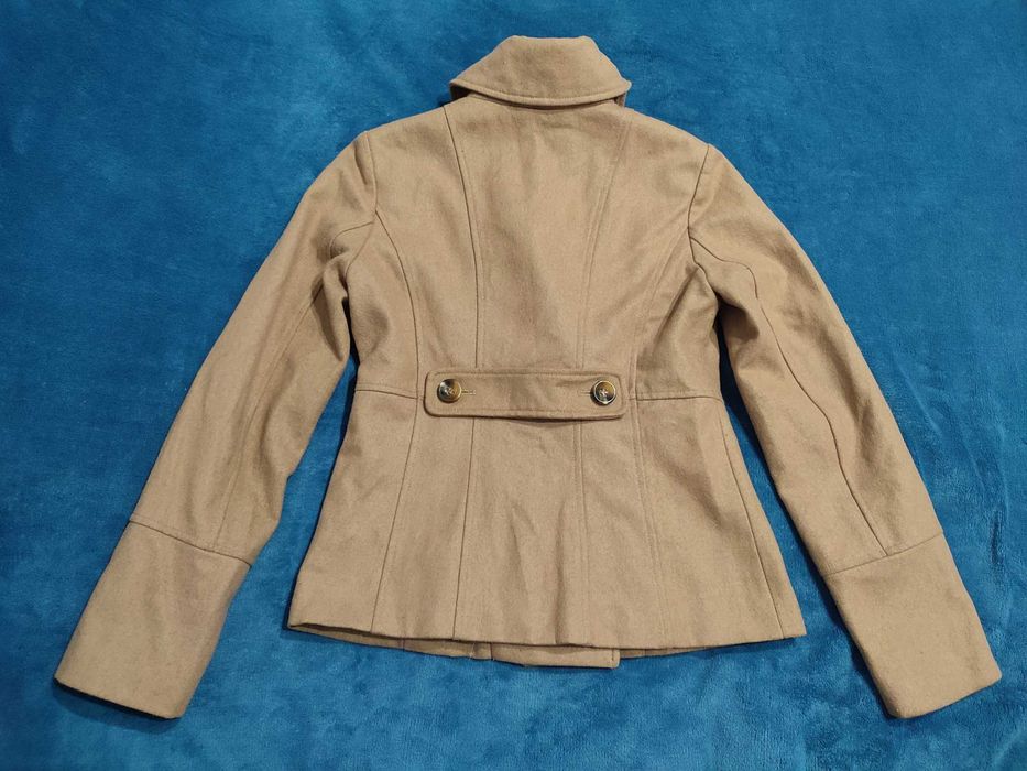 Шерстяное бежевое пальто пиджак Guess, размер S (42)