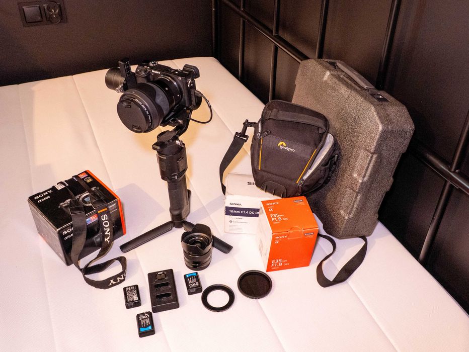 Sony a6400 z obiektywami i gimbalem – full zestaw do wideo i zdjęć