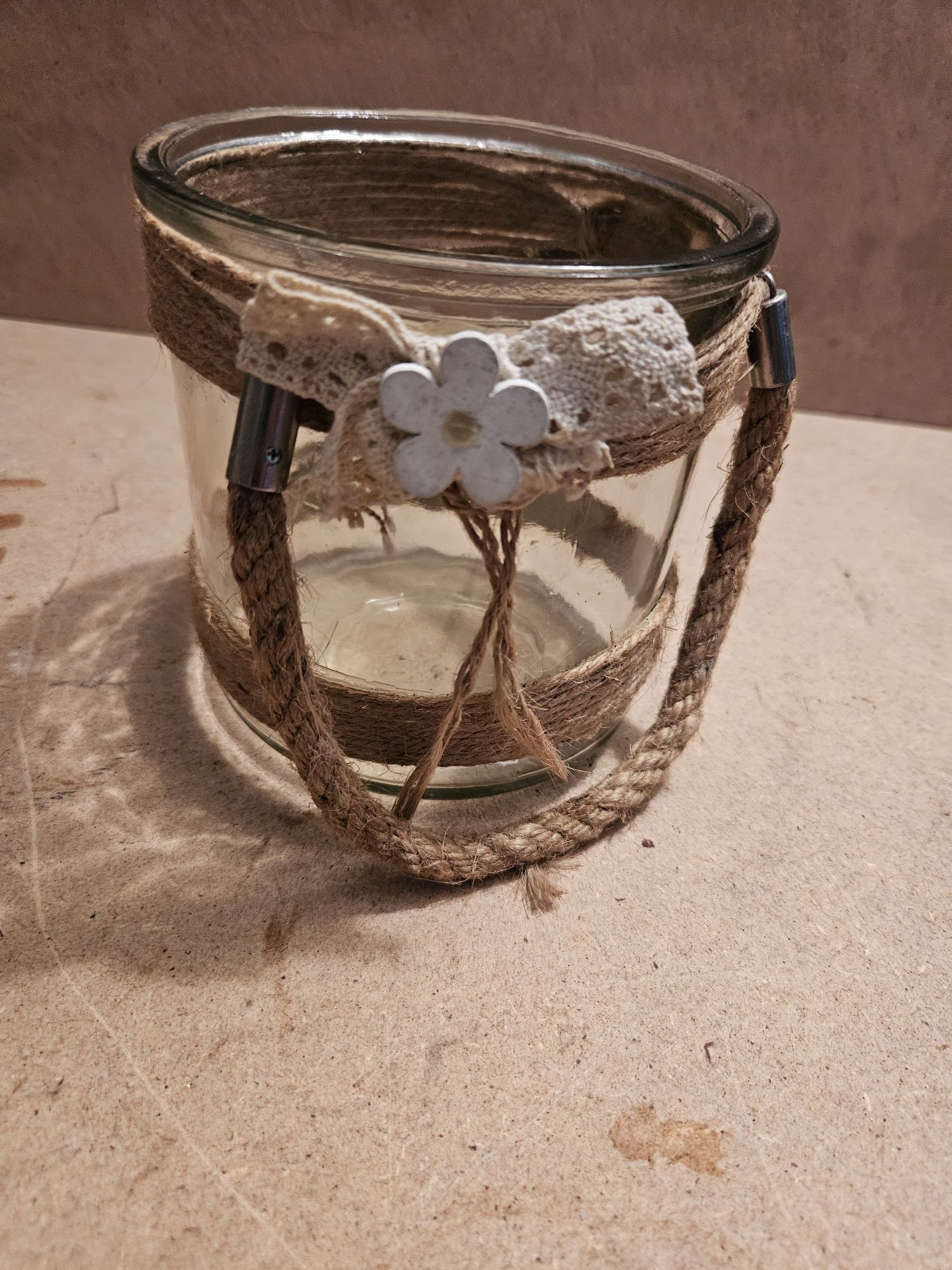 Szklany cylinder,wazon świecznik 12x12 cm – 5 zł