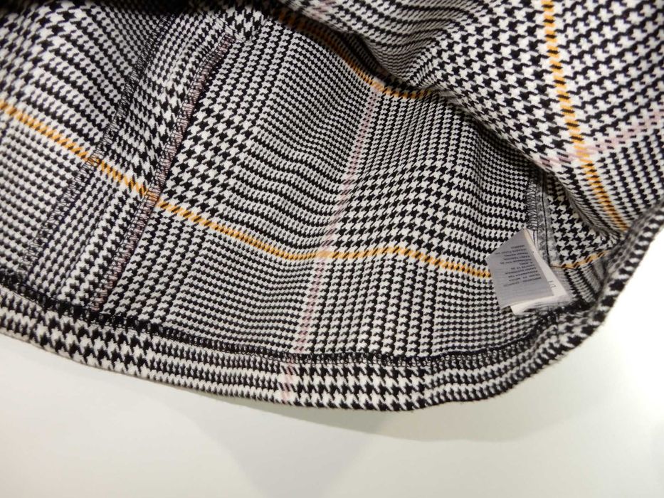 Spódnica do kolan pepitka kratka szara jesień zima New Look 42 XL