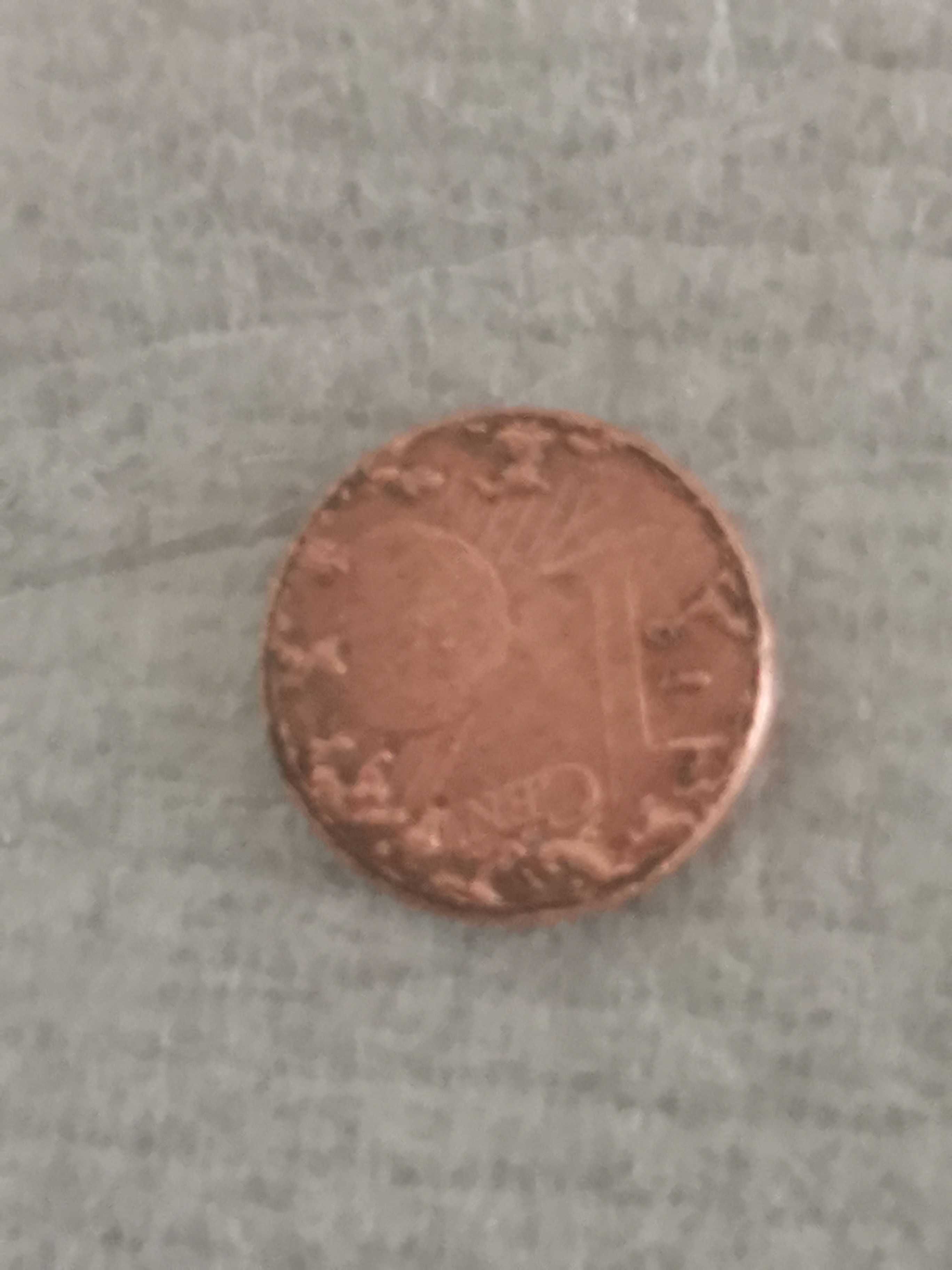 Moeda de 1 Cêntimo com erro