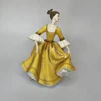 Porcelana kolekcjonerska figurka 1976 porcelanowa dama w żółtej sukni