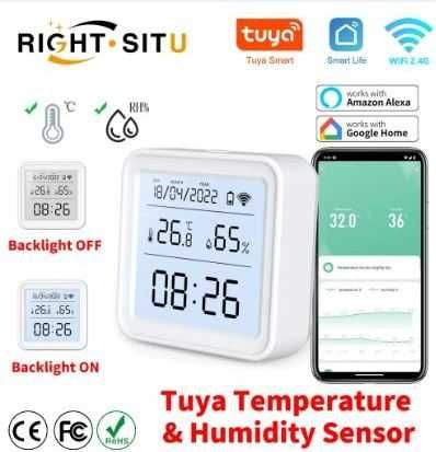 Cyfrowy miernik temperatury i wilgotności - WiFi - TUYA - 13szt