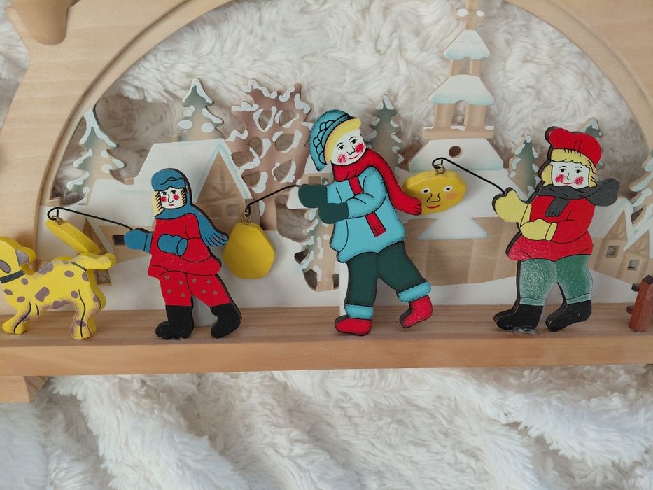 Świecznik lampion drewno