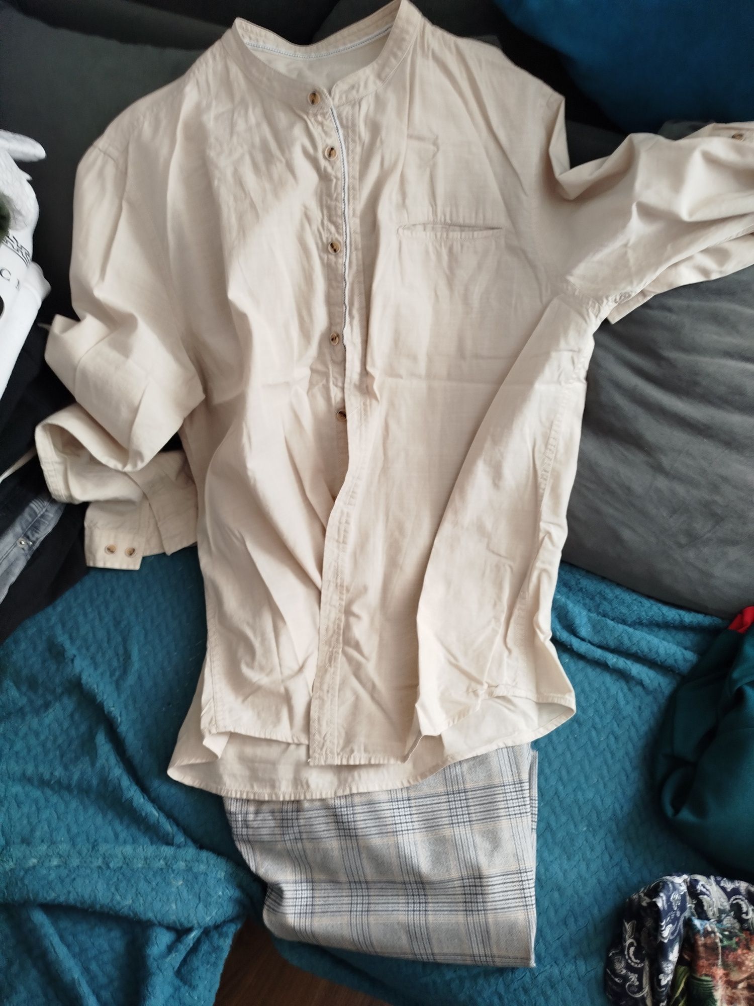 Koszula bawełna ale jak len r L/Xl beż