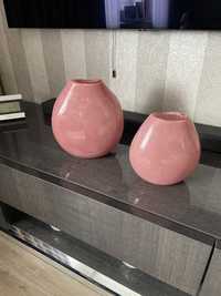 Zestaw dwóch wazonów Wazon szklany PILAR różowy