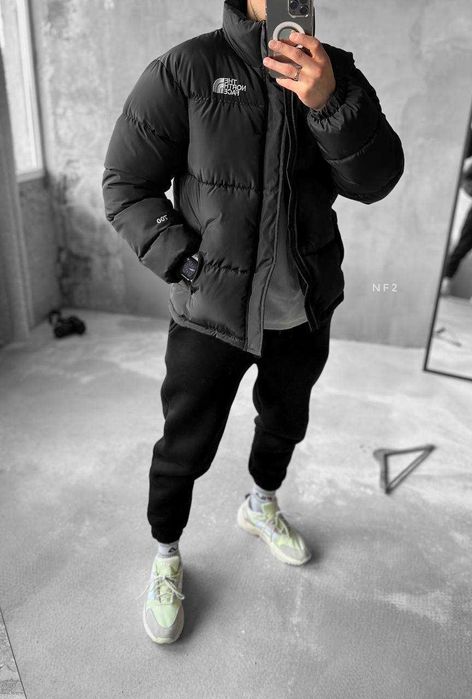 The North Face 700 чорний пуховик ТНФ теплий зимовий
