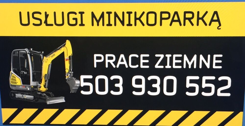 Minikoparka 1,6t oraz 2,5t wiertnica usługi oczyszczalnie pomorskie