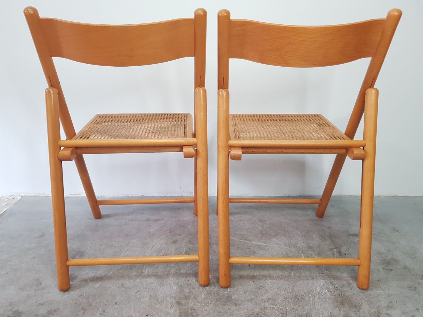 Krzesła Składane Rafia Rattan Marcel Breuer Vintage - 2 sztuki