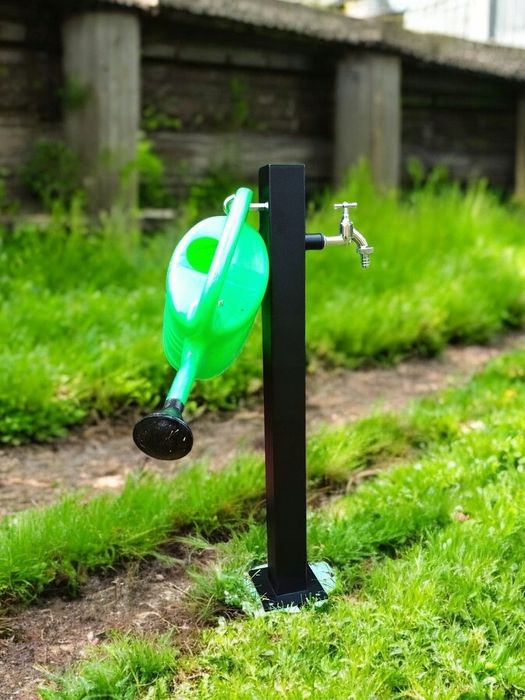 Kran słupek ogrodowy wolnostojący YaPko Czarny na wąż chrom 3/4"