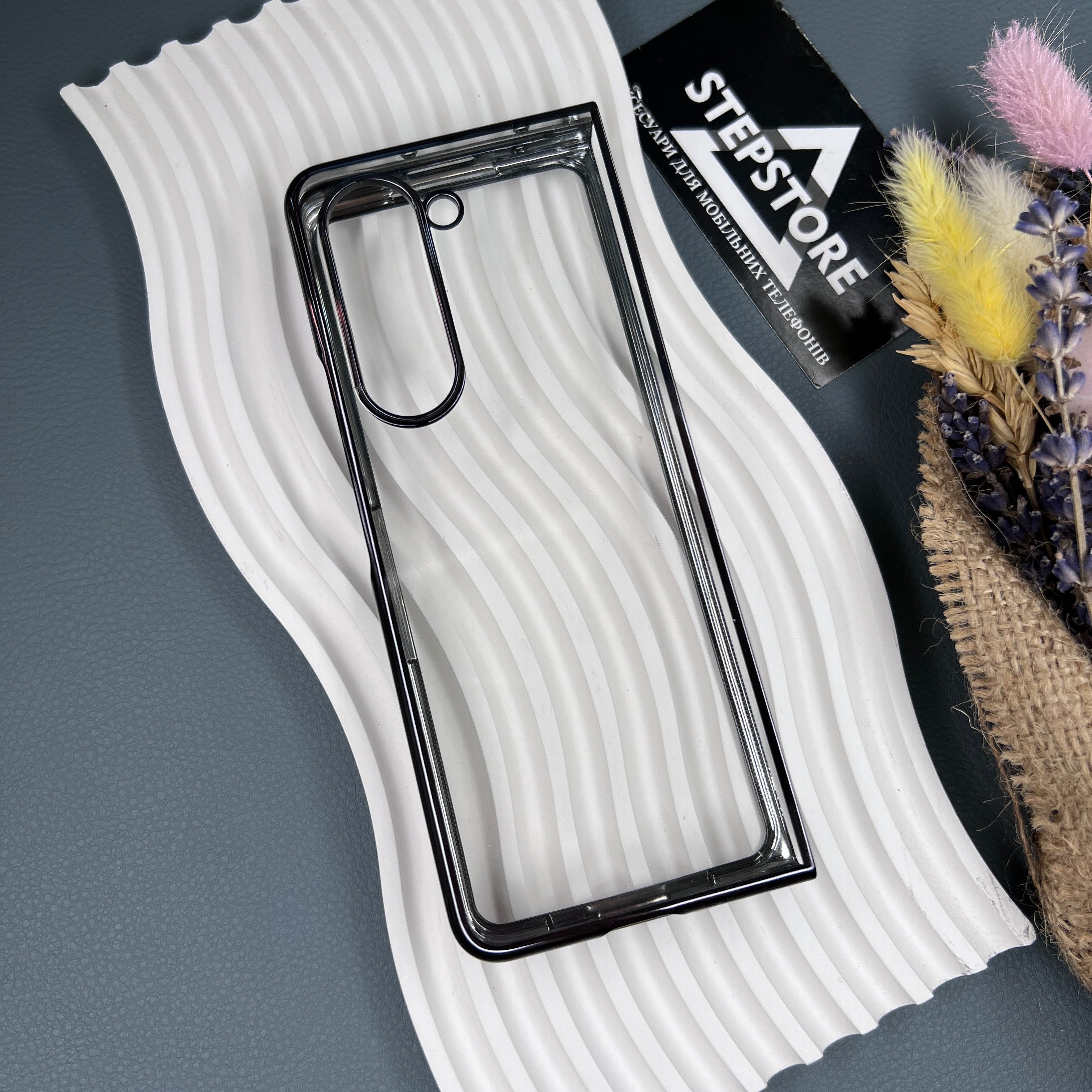 Чехол для Samsung Galaxy Fold 5 прозрачный с цветным ободком 6 пластик