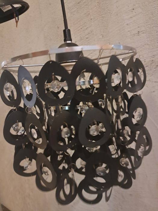 Lampa sufitowa czarno srebrna