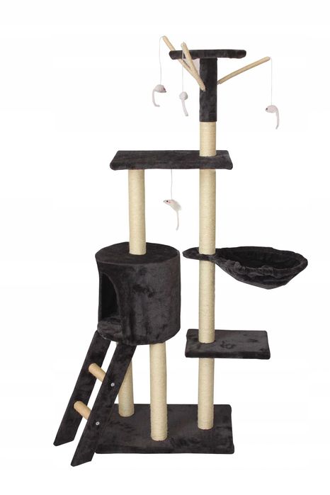 Drapak hamak leżak dla kota z budka i zabawka wysoki