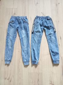 Spodnie chłopięce z miękkiego jeansu r 128