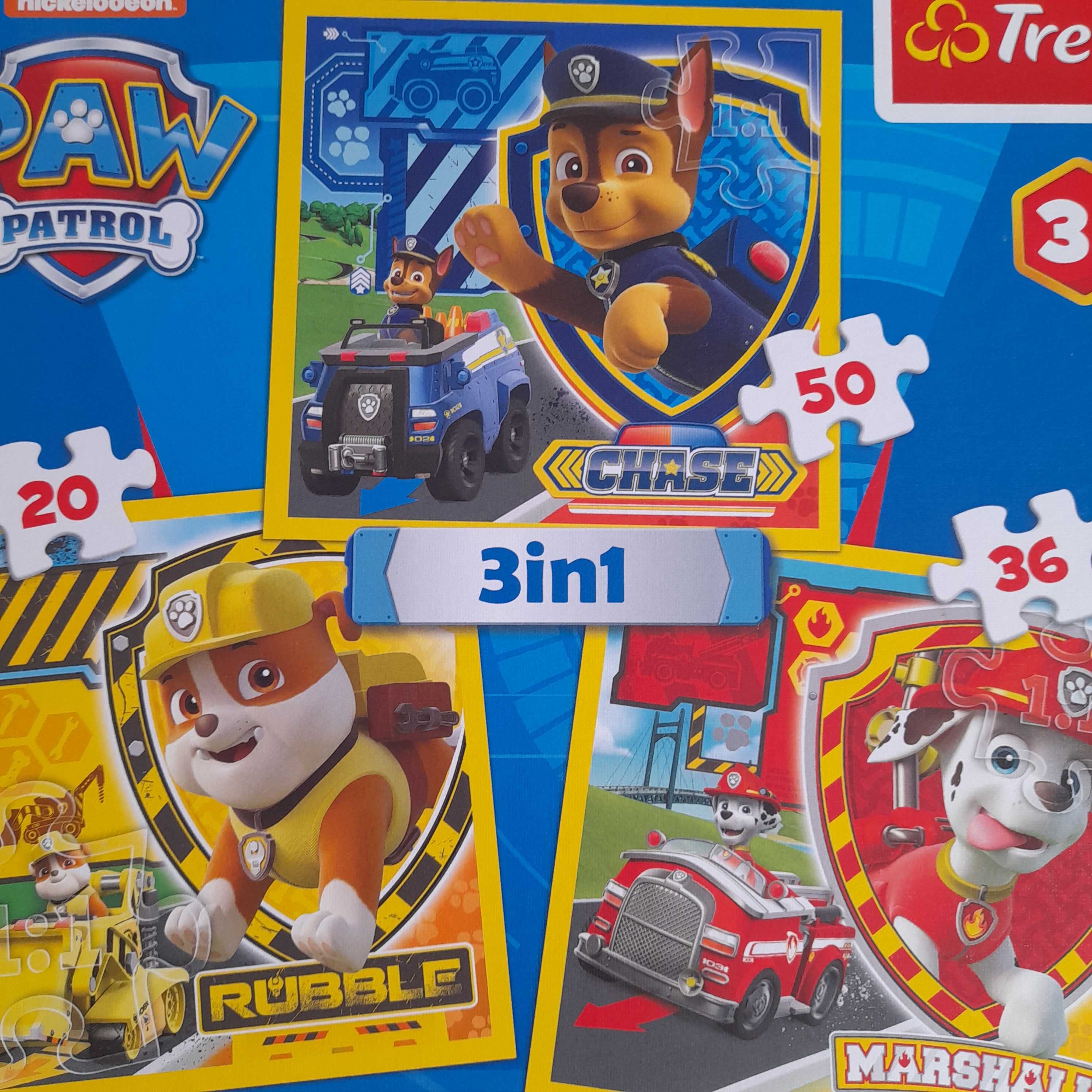 Puzzle 3w1 Psi Patrol Trefl 3+ Paw Patrol Chase Rubble Marshall